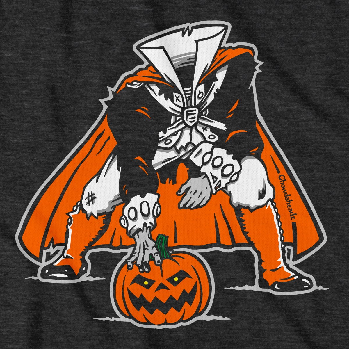 Three Point Stance Headless Horseman T-Shirt - Chowdaheadz
