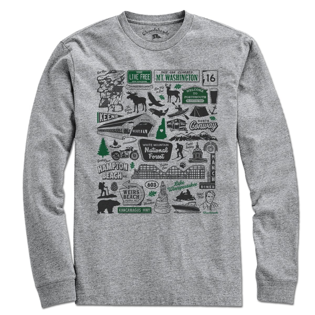 New Hampshire Tourist Attraction T-Shirt - Chowdaheadz