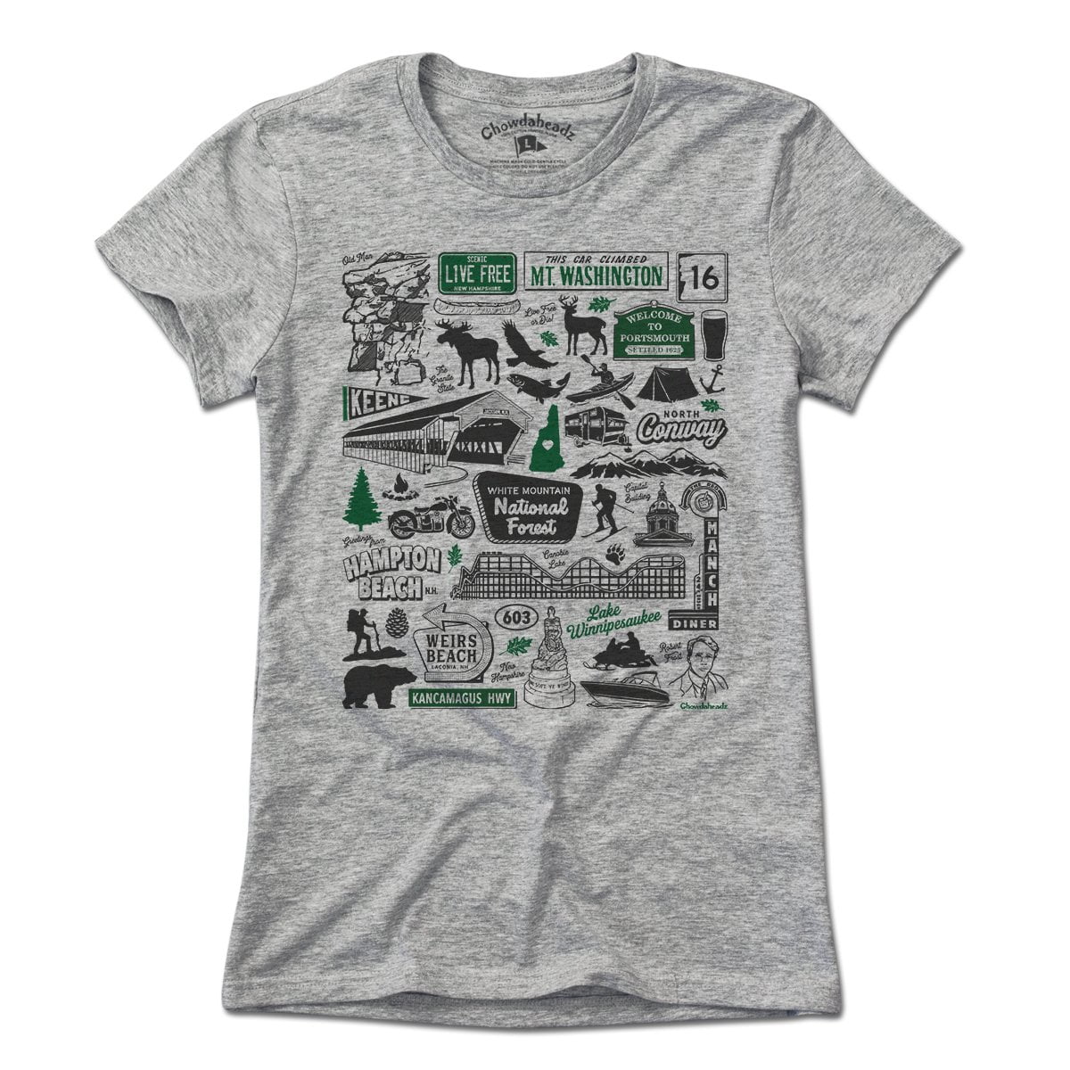 New Hampshire Tourist Attraction T-Shirt - Chowdaheadz