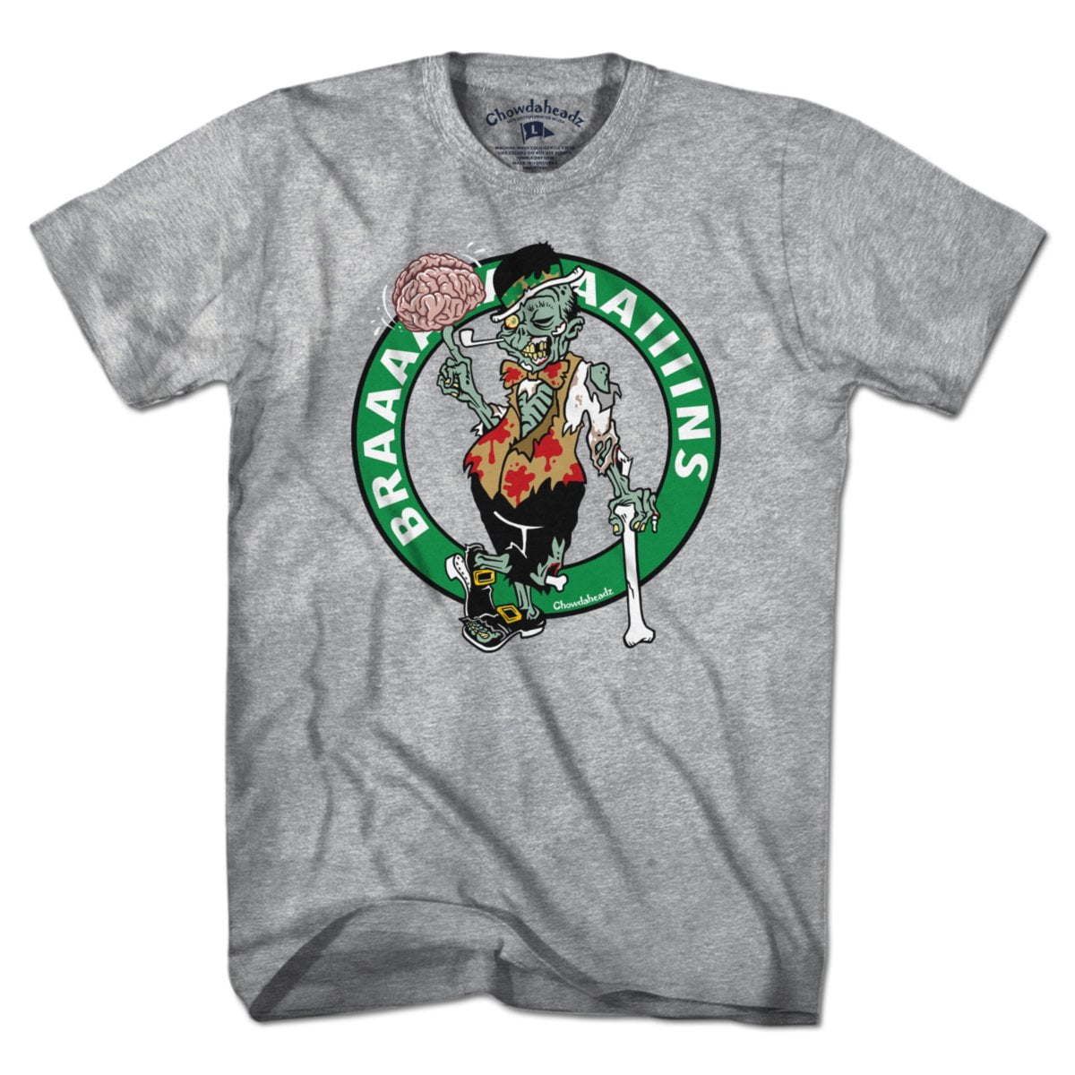 Halloween Zombie Circle Logo T-Shirt - Chowdaheadz