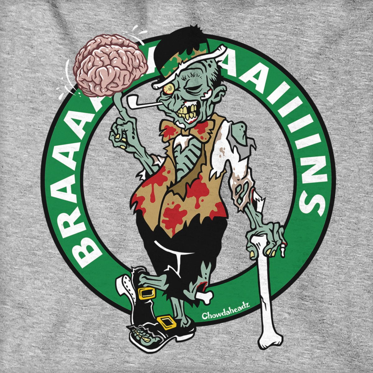 Halloween Zombie Circle Logo Hoodie - Chowdaheadz