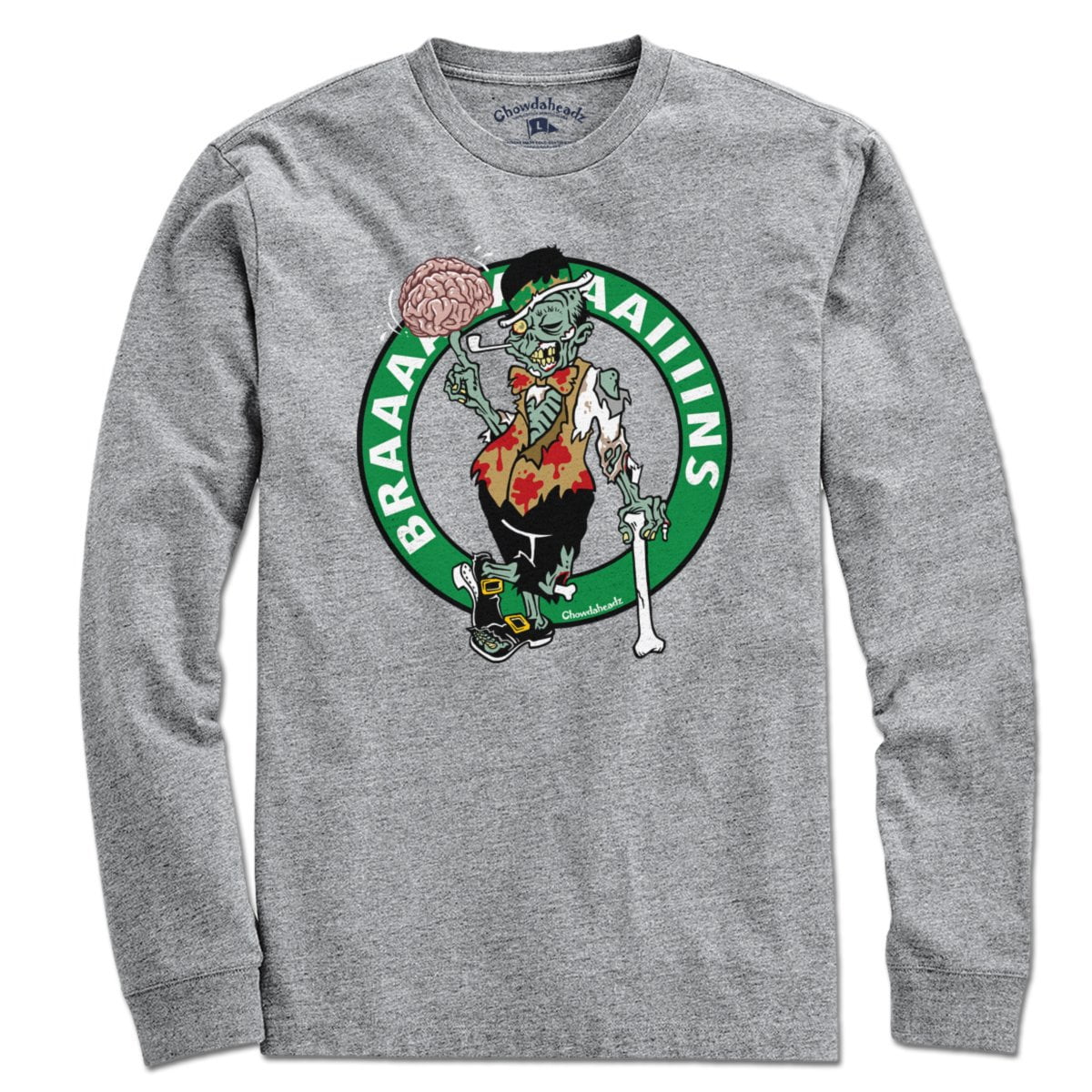 Halloween Zombie Circle Logo T-Shirt - Chowdaheadz