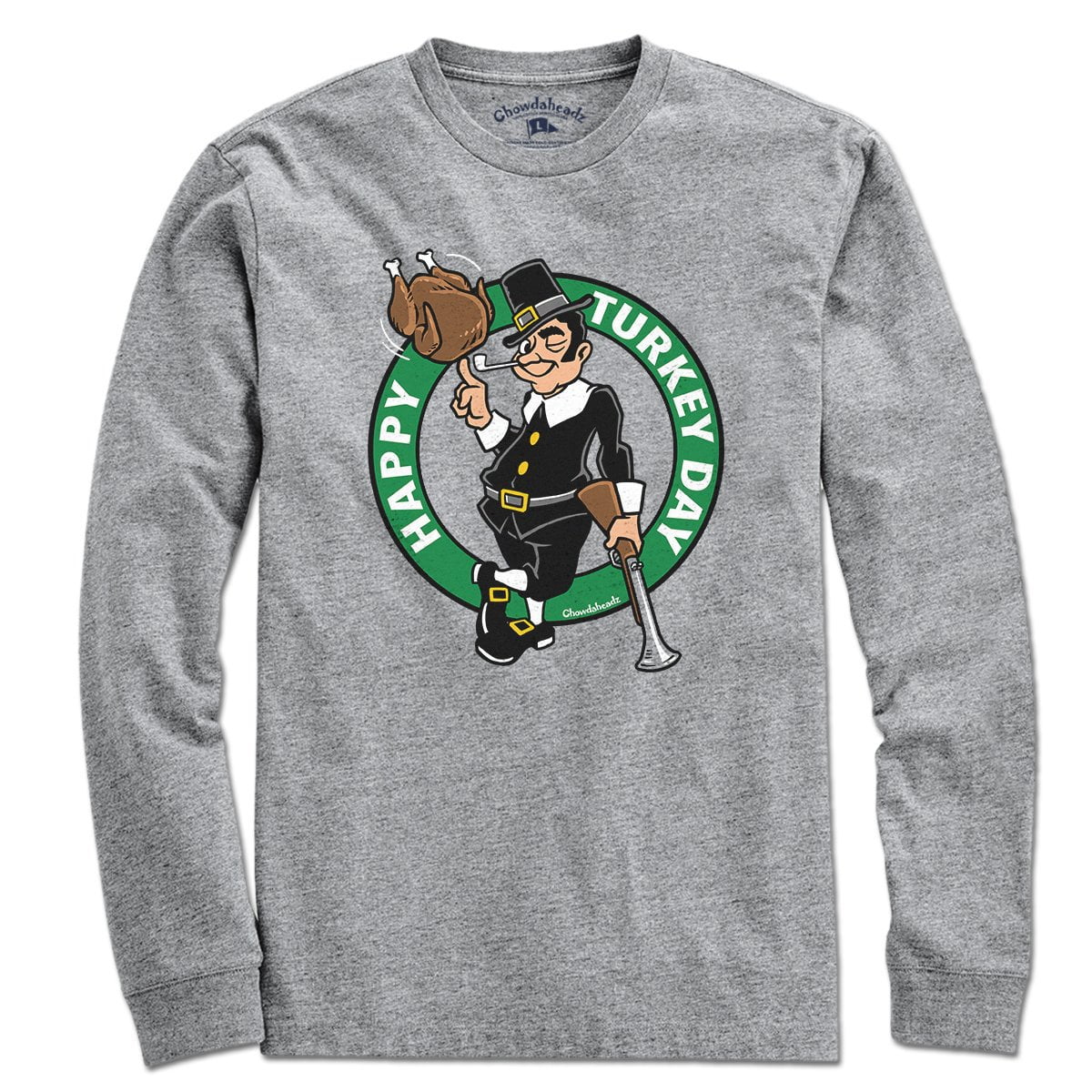 Thanksgiving Pilgrim Circle Logo T-Shirt - Chowdaheadz