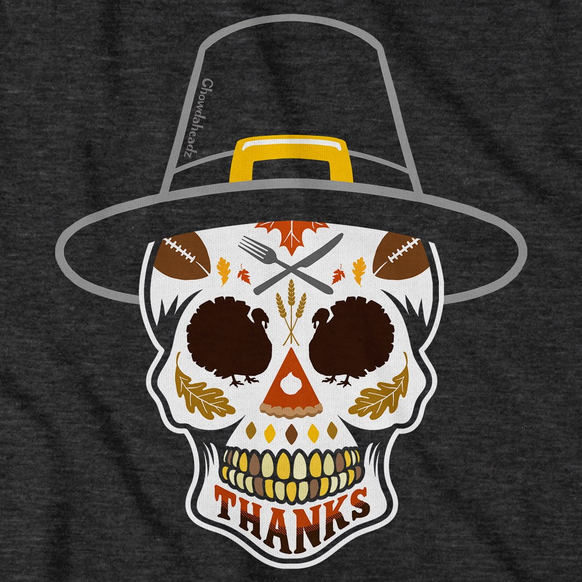 Thanksgiving Pilgrim Dead Head T-Shirt - Chowdaheadz