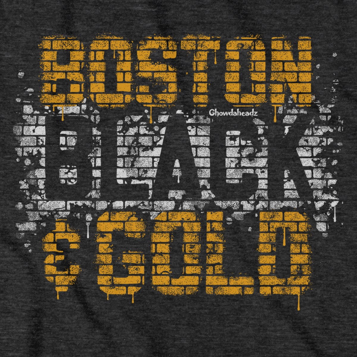 Boston Black & Gold Graffiti T-Shirt - Chowdaheadz