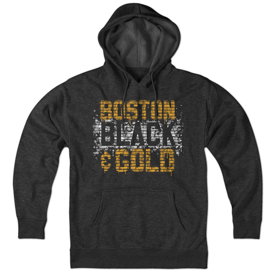 Boston Black & Gold Graffiti Hoodie - Chowdaheadz
