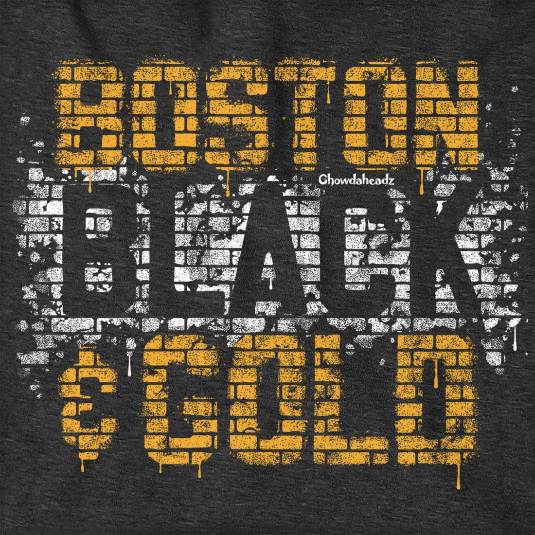 Boston Black & Gold Graffiti Hoodie - Chowdaheadz