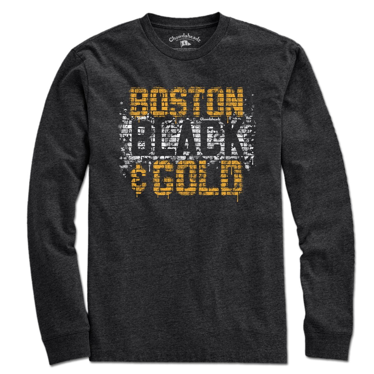 Boston Black & Gold Graffiti T-Shirt - Chowdaheadz