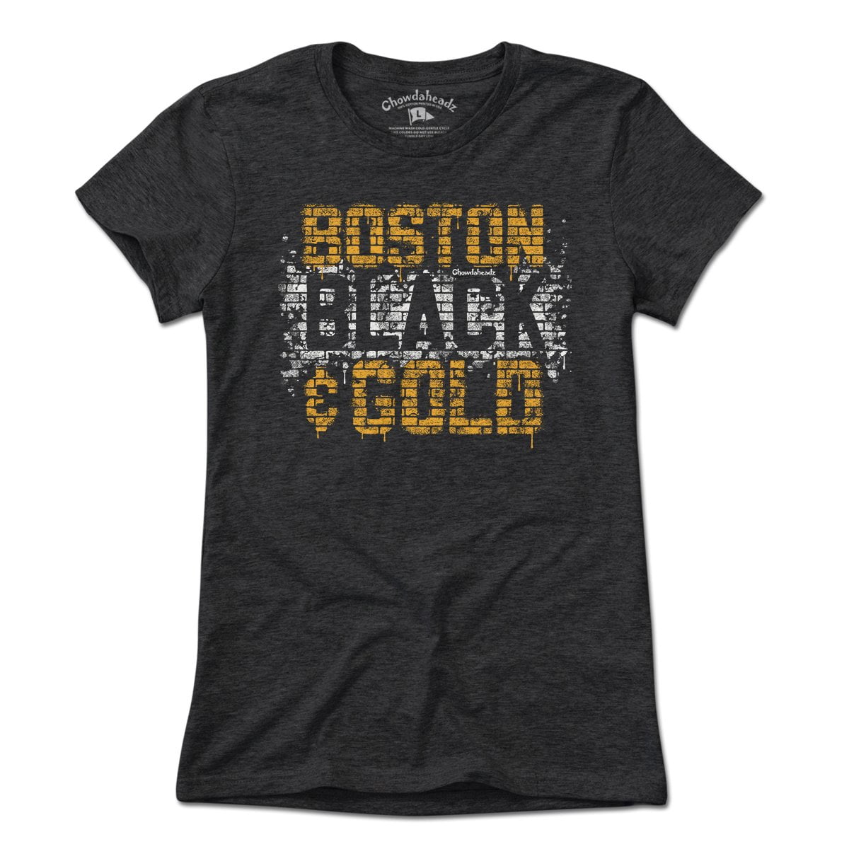 Boston Black & Gold Graffiti T-Shirt - Chowdaheadz