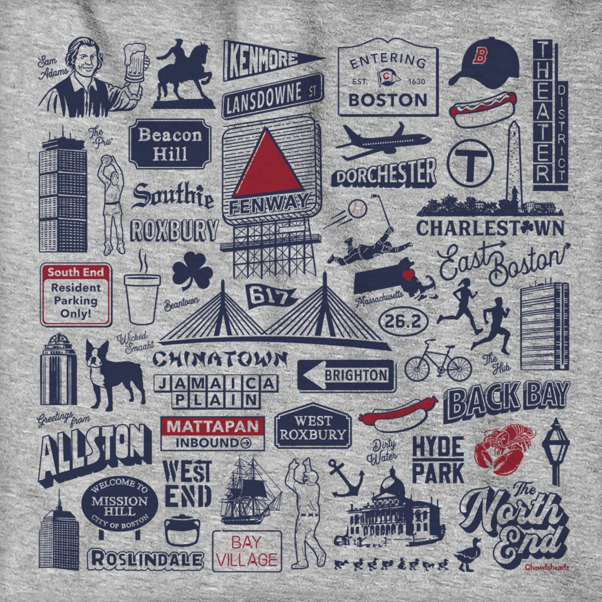 Boston Tourist Attraction Hoodie - Chowdaheadz