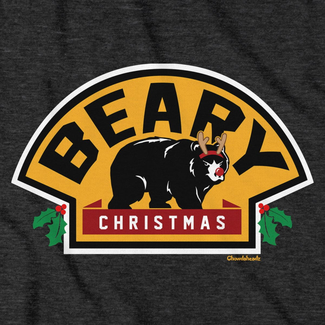 Beary Christmas Logo T-Shirt - Chowdaheadz