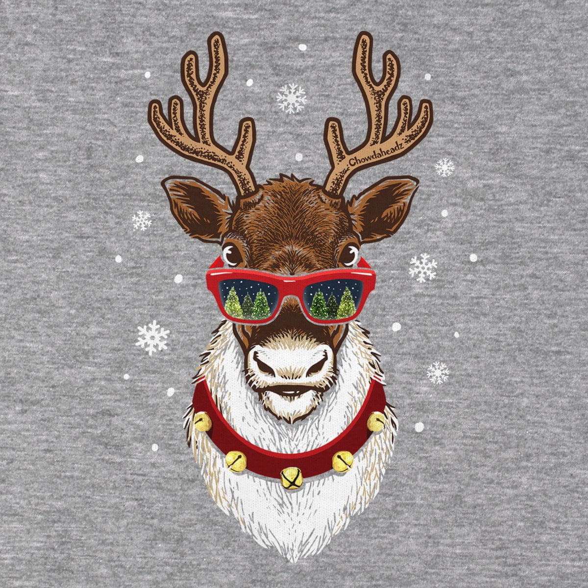 Cool Christmas Reindeer T-Shirt - Chowdaheadz
