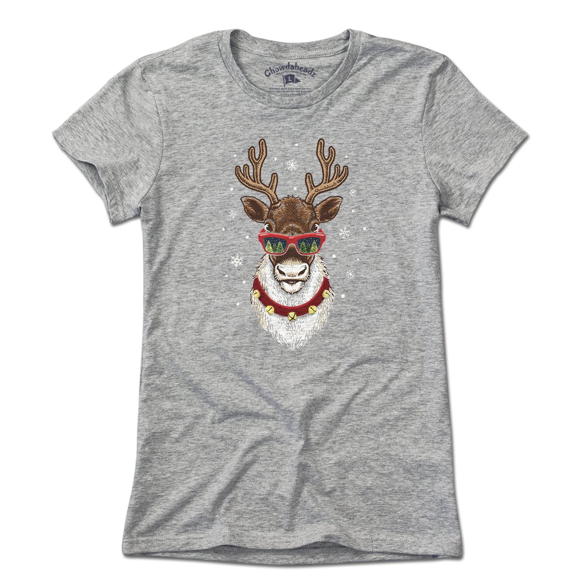Cool Christmas Reindeer T-Shirt - Chowdaheadz