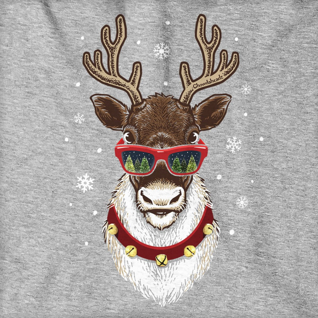 Cool Christmas Reindeer Hoodie - Chowdaheadz