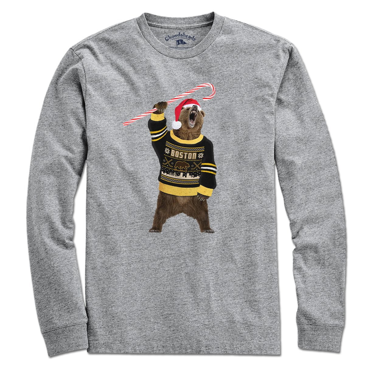 Boston Holiday Sweater Bear T-Shirt - Chowdaheadz