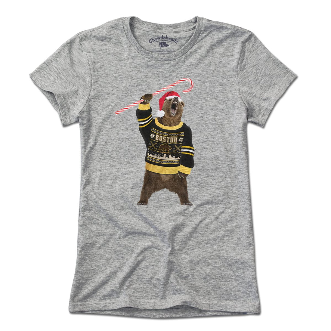 Boston Holiday Sweater Bear T-Shirt - Chowdaheadz
