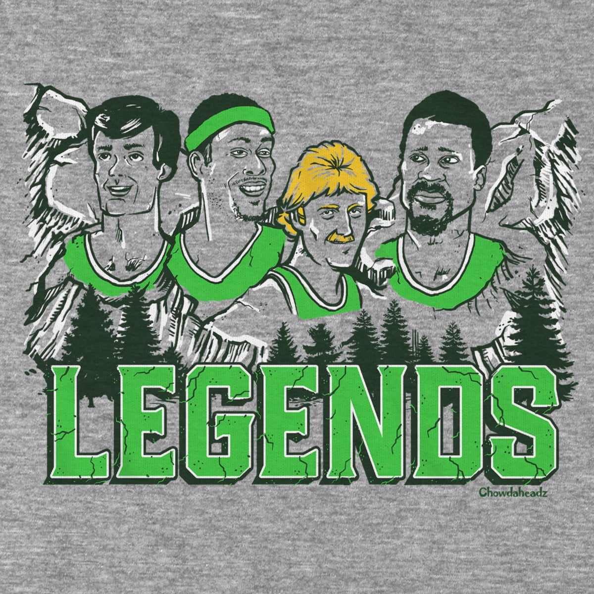 Boston Basketball Legends T-Shirt - Chowdaheadz