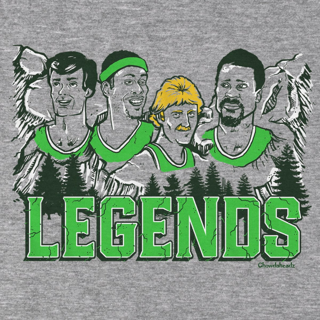 Boston Basketball Legends T-Shirt — graphic detail in Gray
