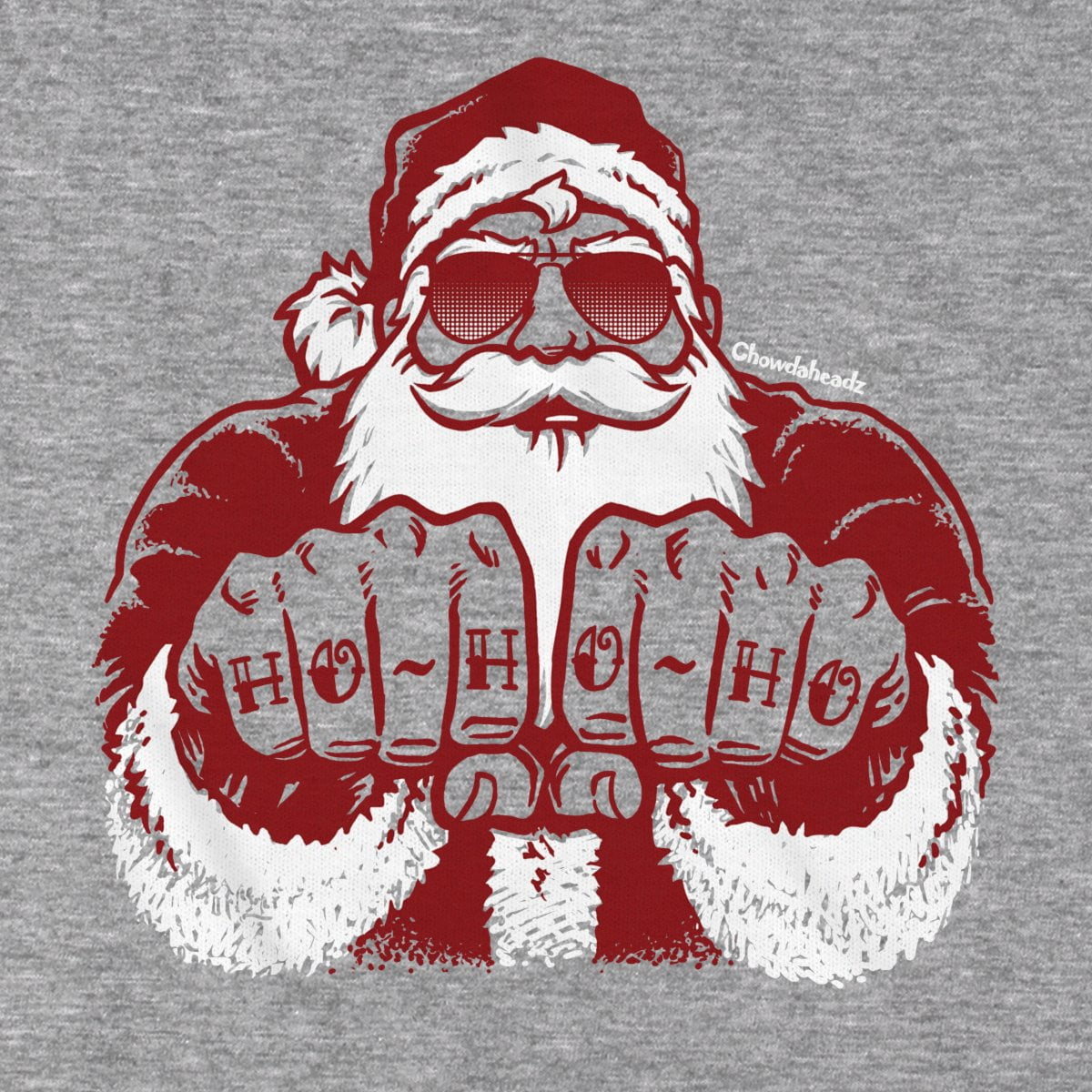 Knuckle Tattoos Santa T-Shirt - Chowdaheadz