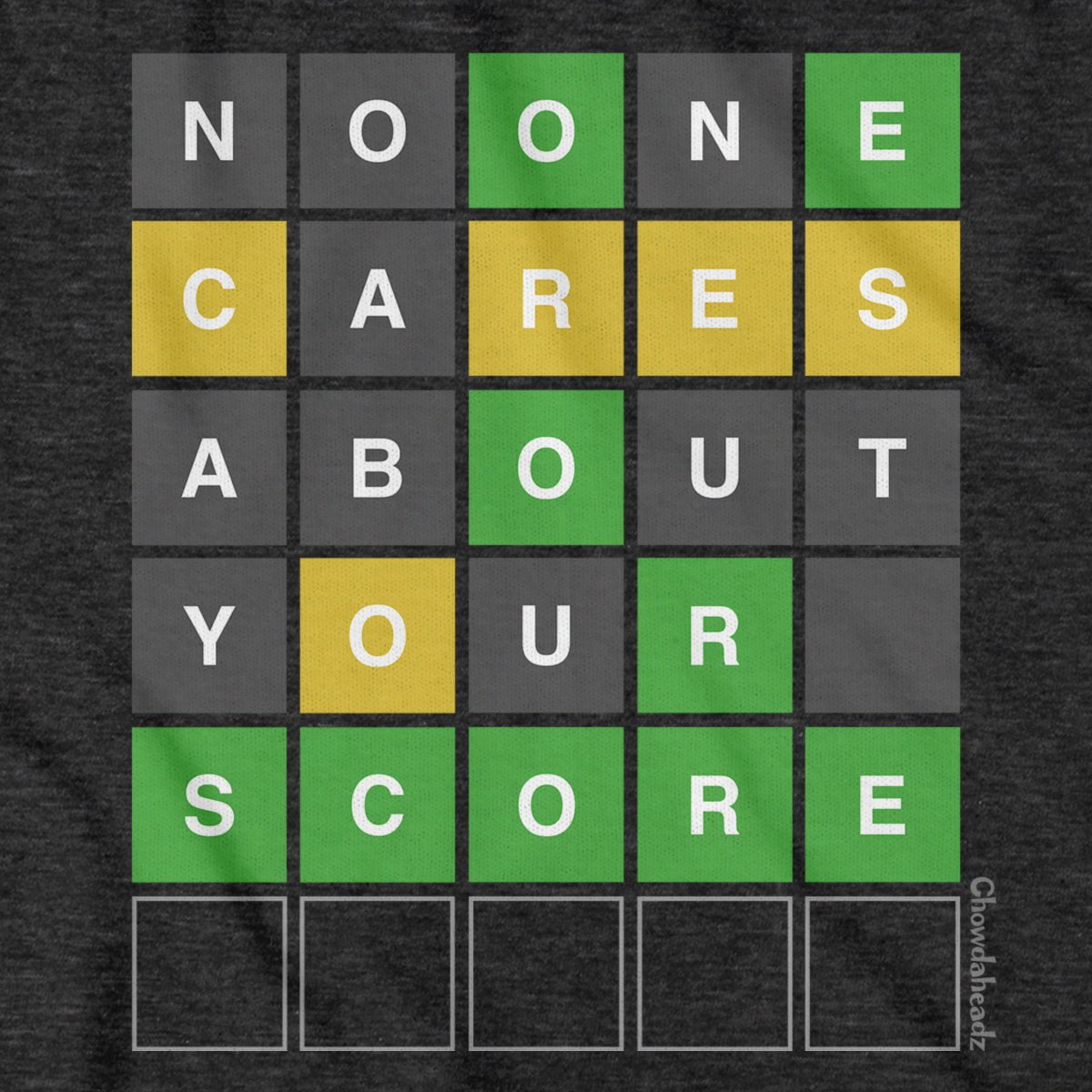 No One Cares About Your Score T-Shirt - Chowdaheadz