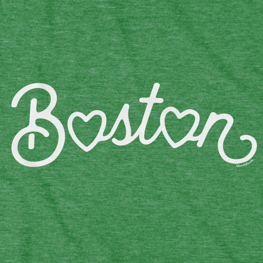 Boston Heart Script T-Shirt - Chowdaheadz