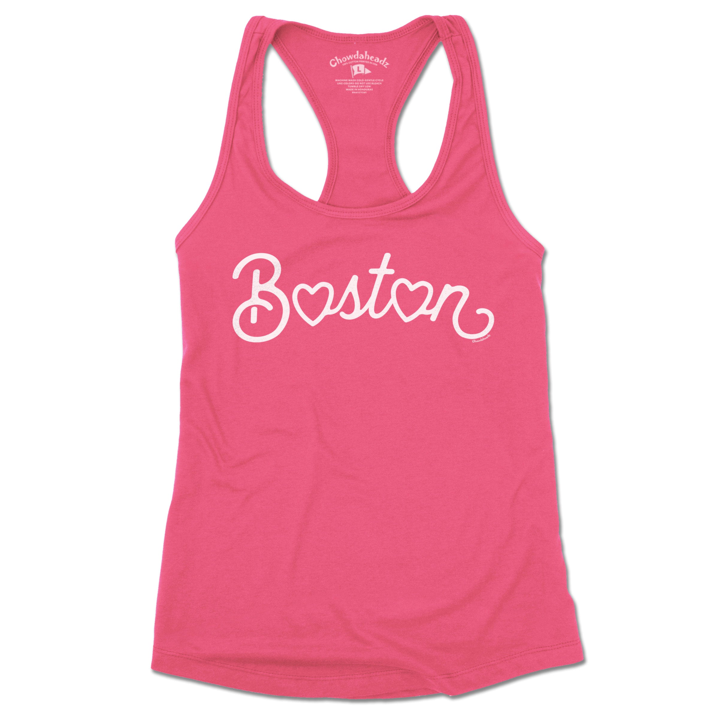 Boston Heart Script Women's Tank Top (13 Colors) - Chowdaheadz