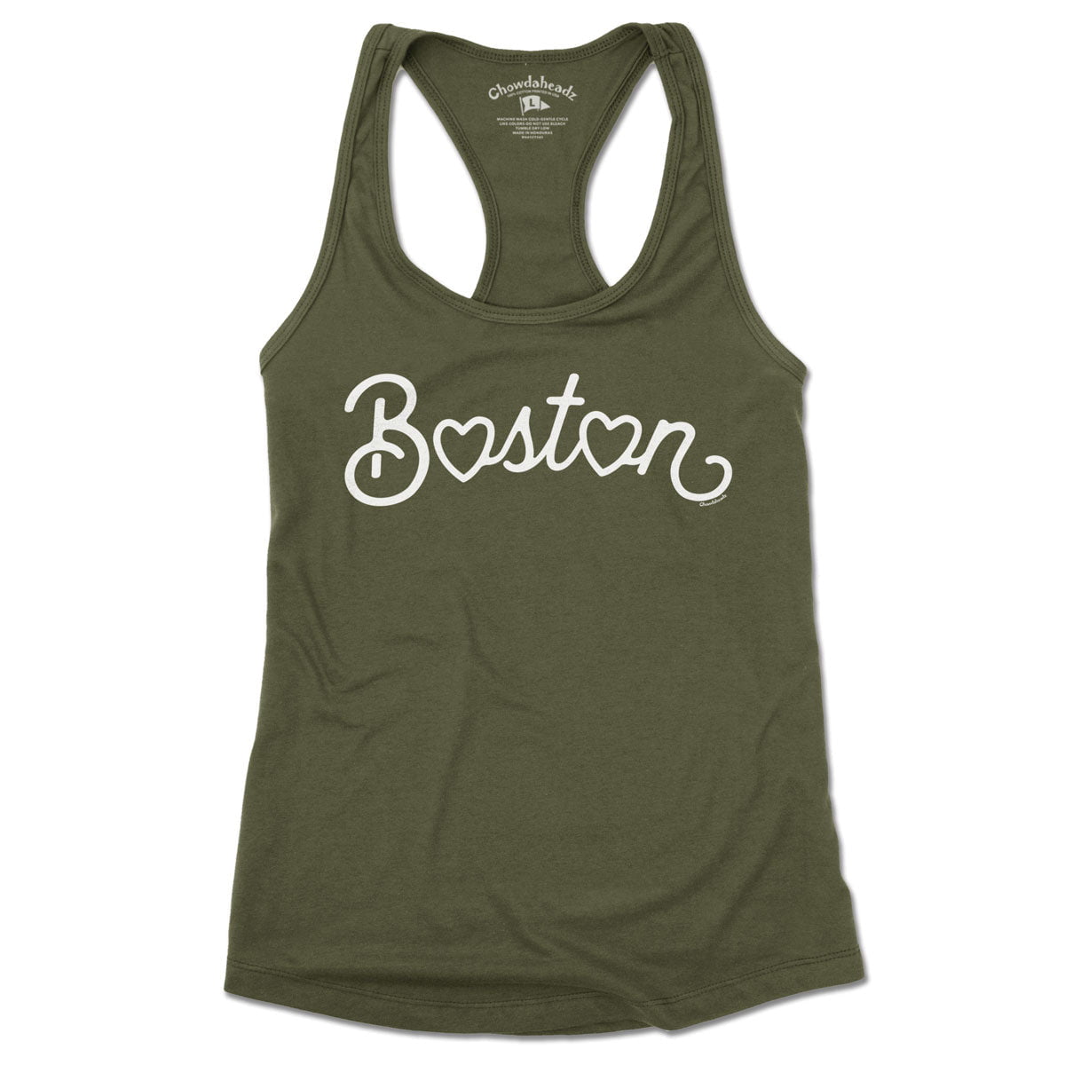 Boston Heart Script Women's Tank Top (13 Colors) - Chowdaheadz
