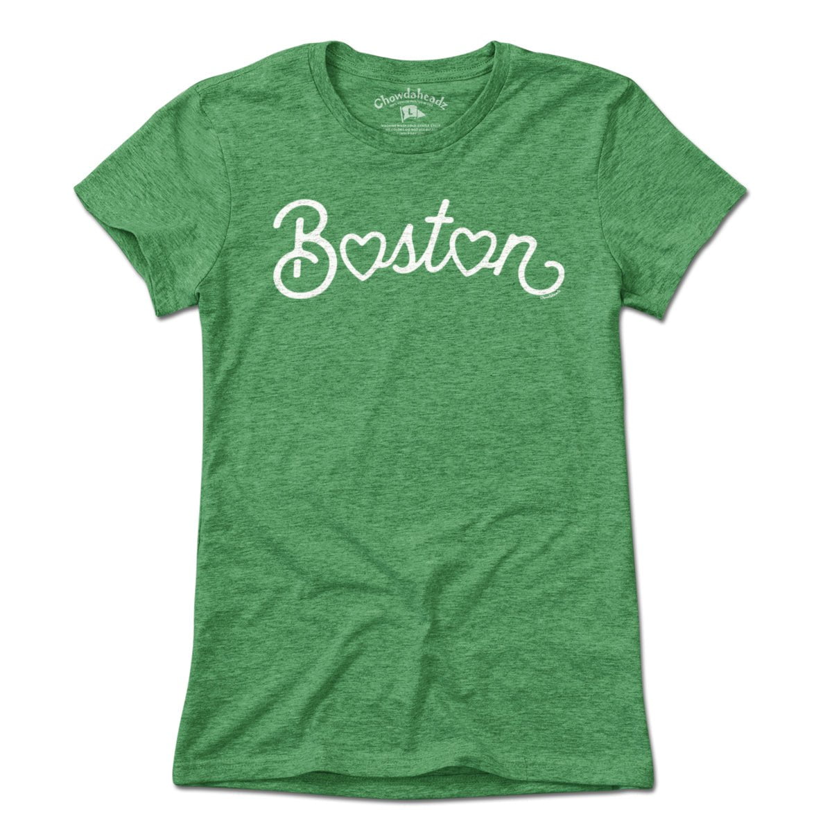 Boston Heart Script T-Shirt - Chowdaheadz