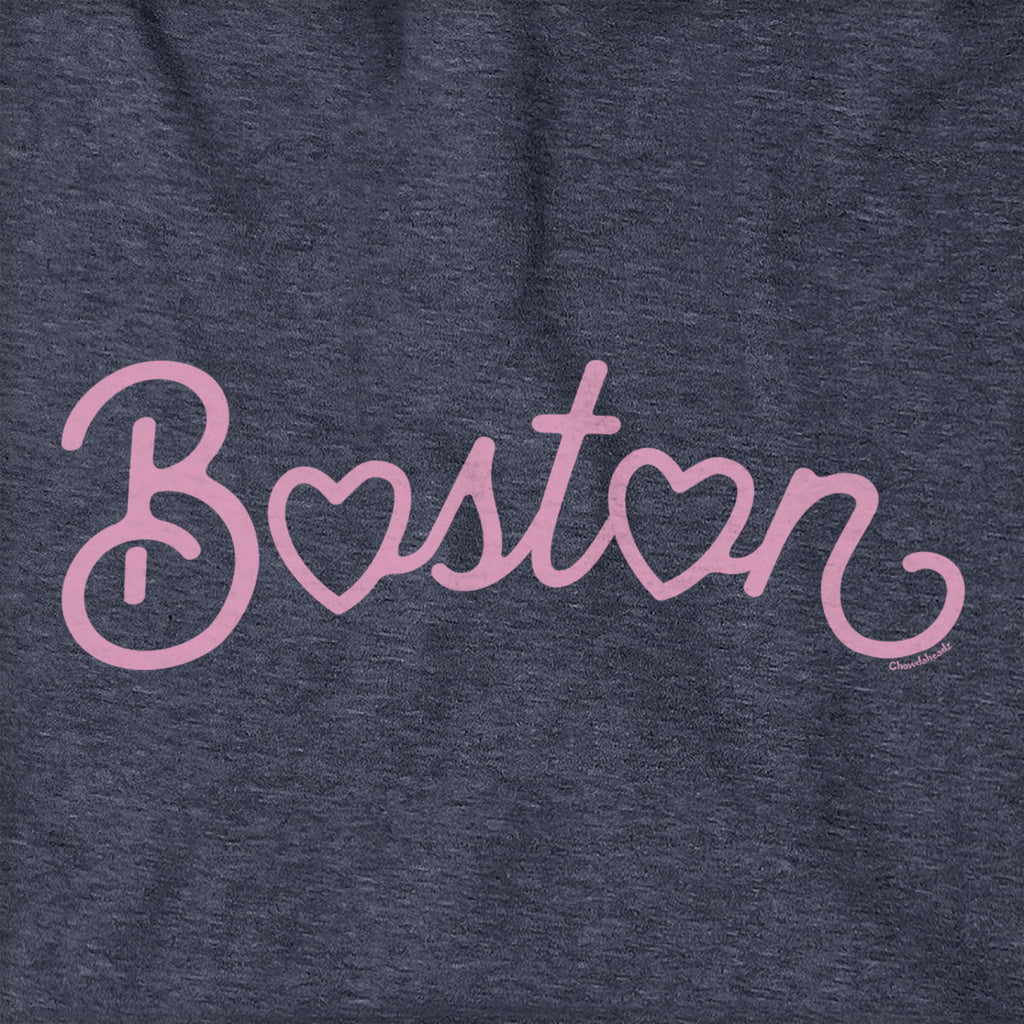 Boston Heart Script Hoodie - Chowdaheadz