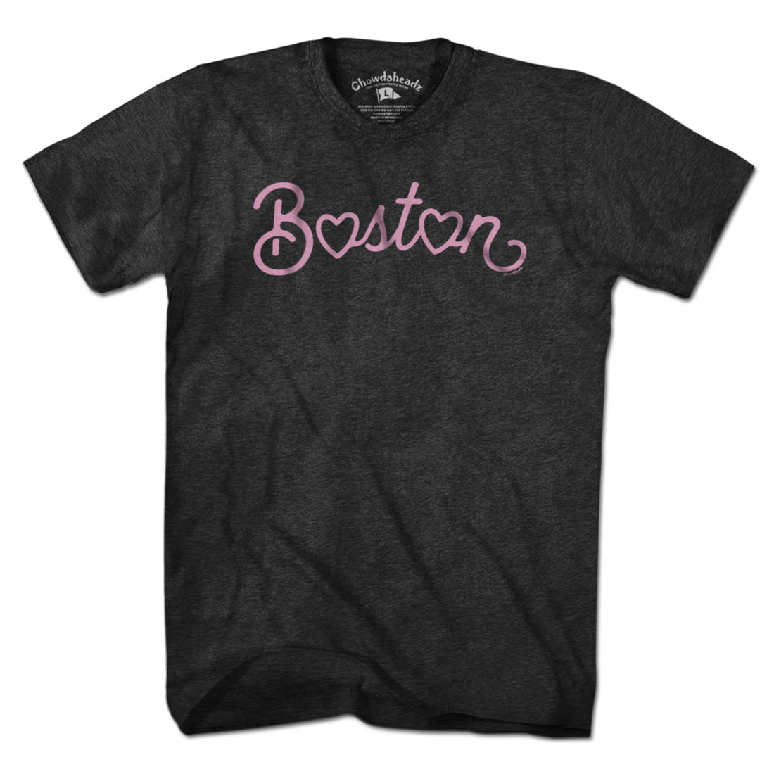 Boston Heart Script T-Shirt - Chowdaheadz