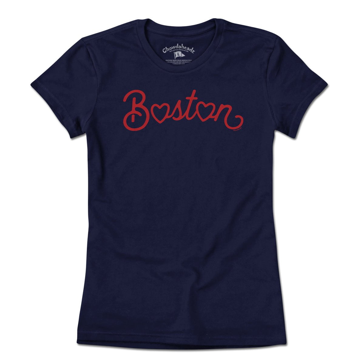 Boston Heart Script T-Shirt - Chowdaheadz