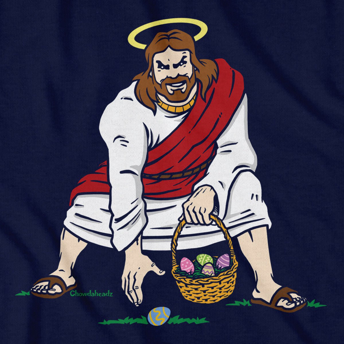 Three Point Stance Easter Jesus T-Shirt - Chowdaheadz
