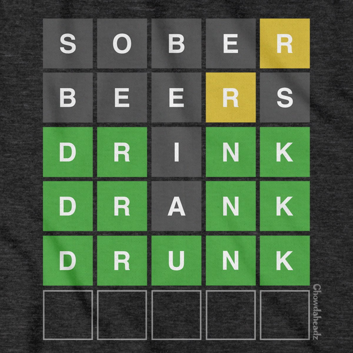 Drink Drank Drunk Word Game T-Shirt - Chowdaheadz