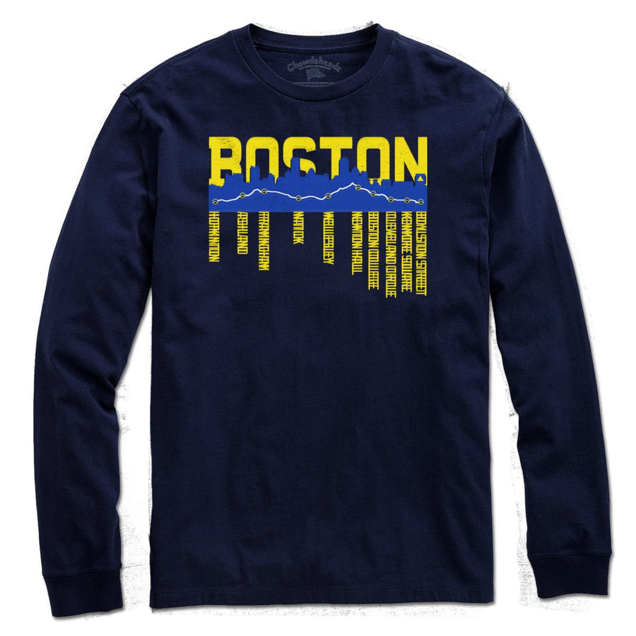 Boston Skyline Run Route T-Shirt – Chowdaheadz