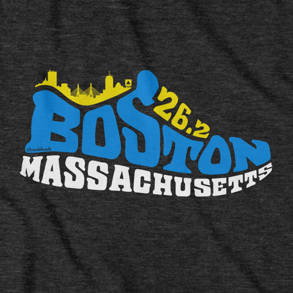 Boston Mass 26.2 Sneaker T-Shirt - Chowdaheadz