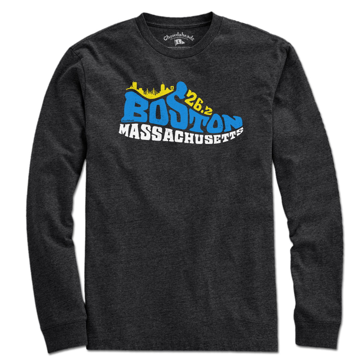 Boston Mass 26.2 Sneaker T-Shirt - Chowdaheadz