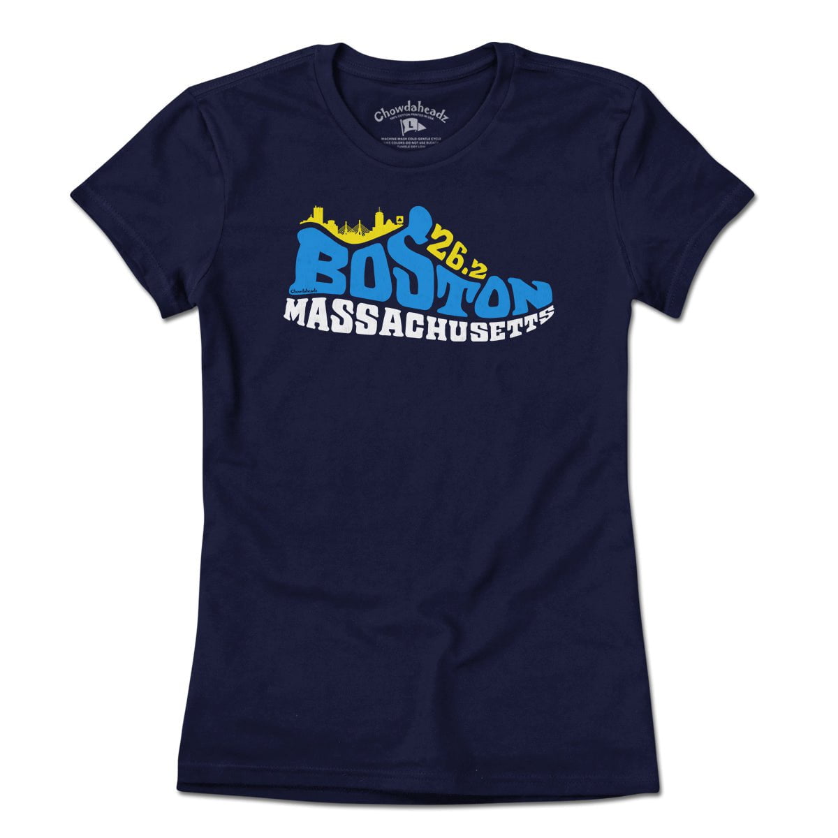 Boston Mass 26.2 Sneaker T-Shirt - Chowdaheadz