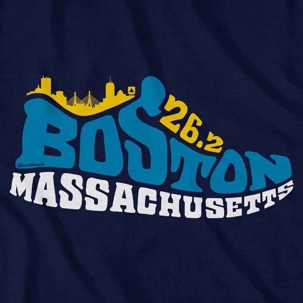 Boston Mass 26.2 Sneaker T-Shirt - Chowdaheadz