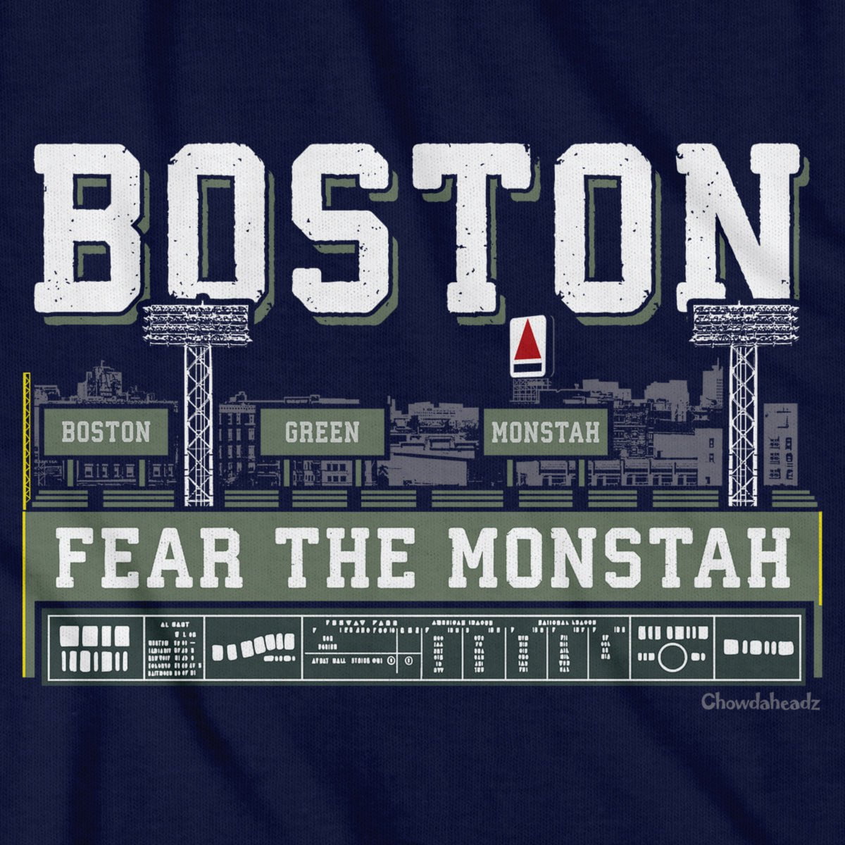 Boston Green Monstah Skyline T-Shirt - Chowdaheadz