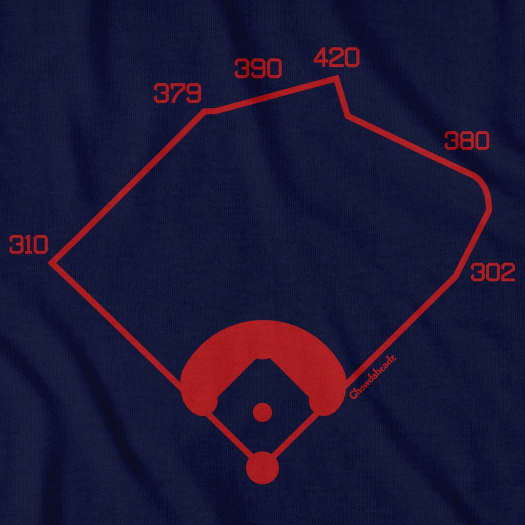 Boston Ballpahk Dimensions T-Shirt — graphic detail in Navy