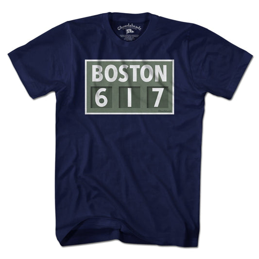 Boston 617 Scoreboard T-Shirt - Chowdaheadz