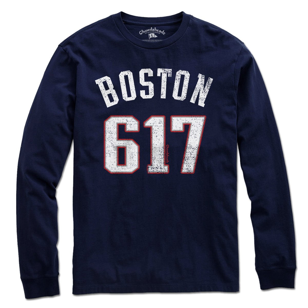 Boston 617 Football T-Shirt - Chowdaheadz