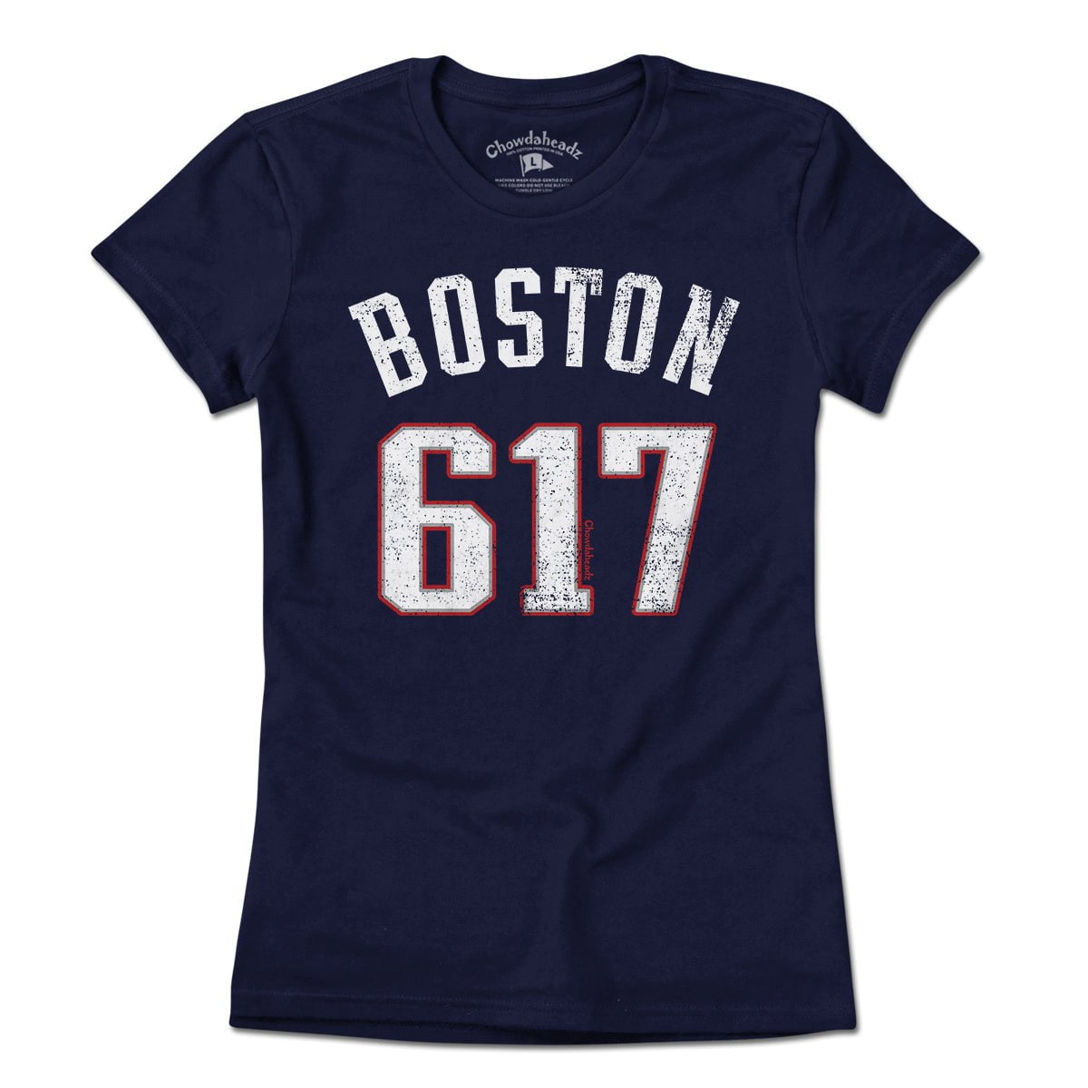 Boston 617 Football T-Shirt - Chowdaheadz