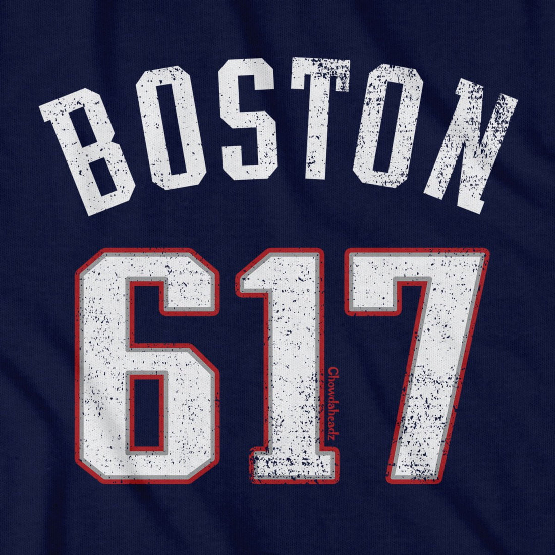 Boston 617 Football T-Shirt - Chowdaheadz