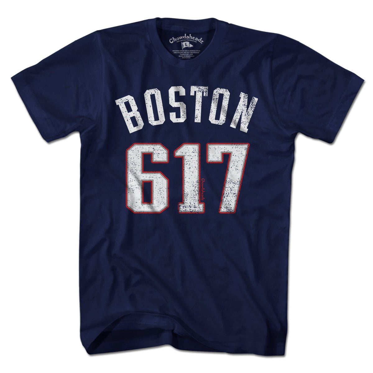 Boston 617 Football T-Shirt - Chowdaheadz