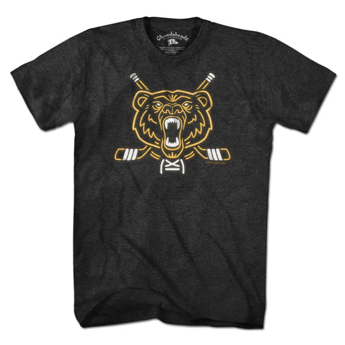 Neon Boston Hockey Bear T-Shirt - Chowdaheadz