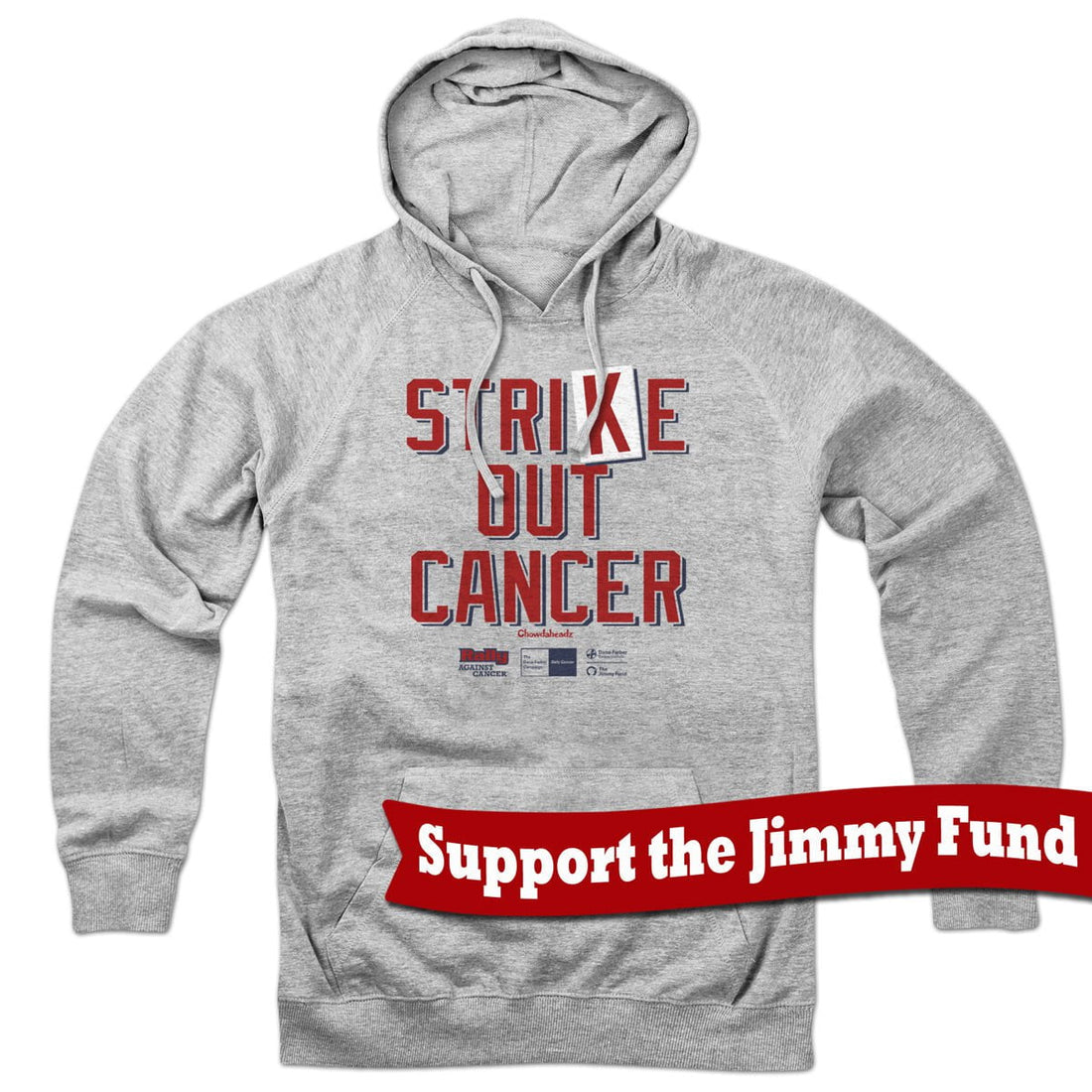Jimmy Fund Strike Out Cancer Hoodie - Chowdaheadz