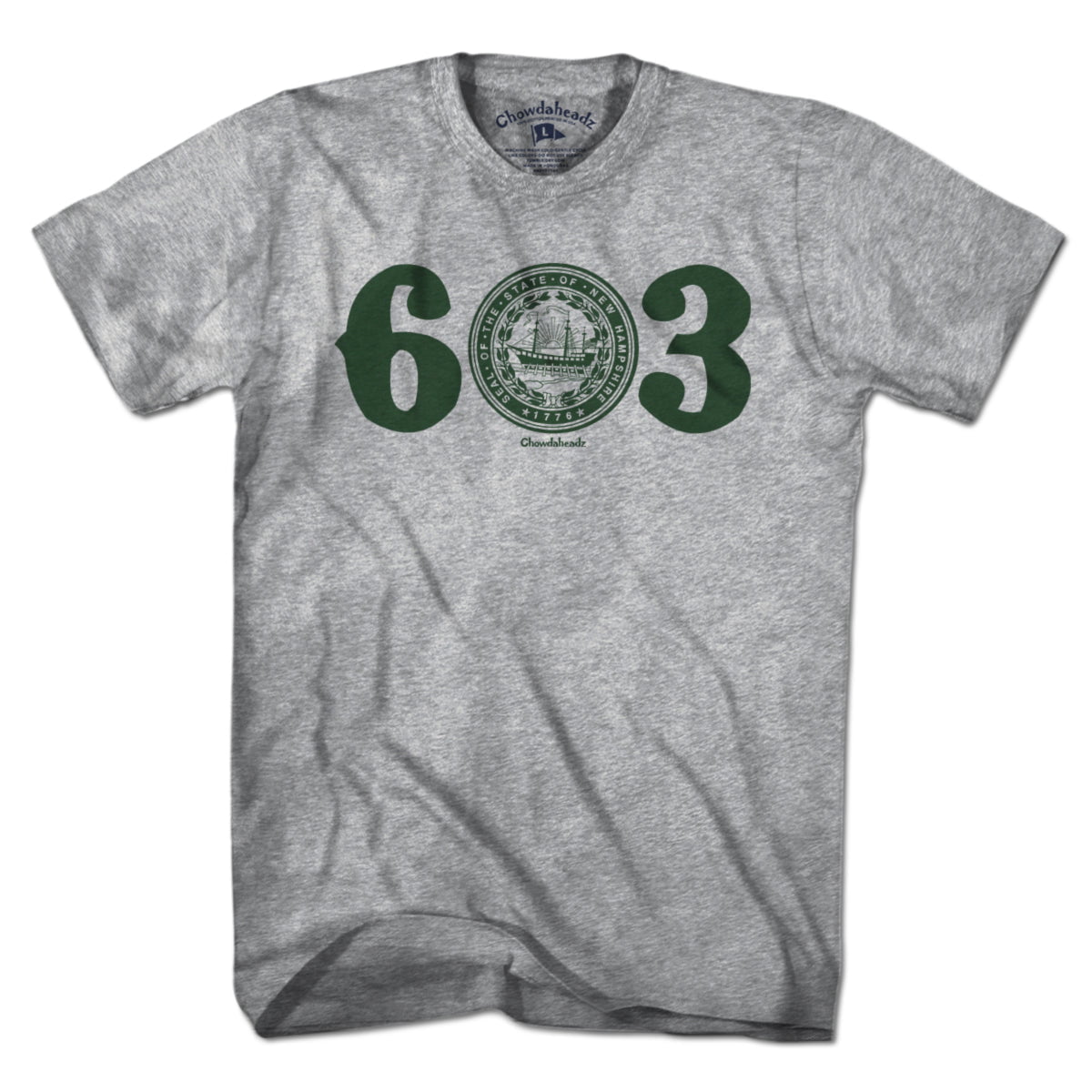 603 New Hampshire Seal T-Shirt - Chowdaheadz