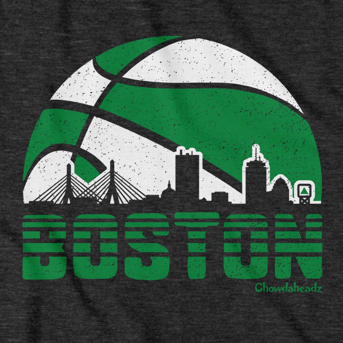 Boston Basketball Skyline T-Shirt - Chowdaheadz