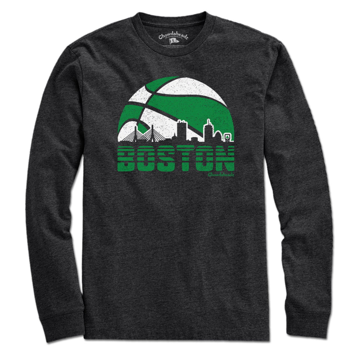 Boston Basketball Skyline T-Shirt - Chowdaheadz